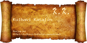 Kulhavi Katalin névjegykártya